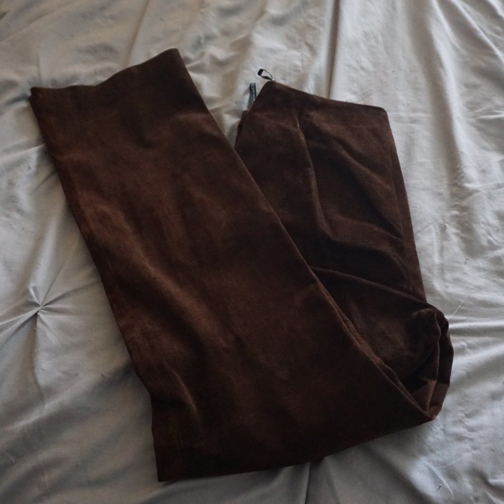 Women's Suede Leather Pants Size 8 Laundry Shelli Segal